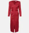 Safiyaa Asuman Off-shoulder Midi Dress In Red
