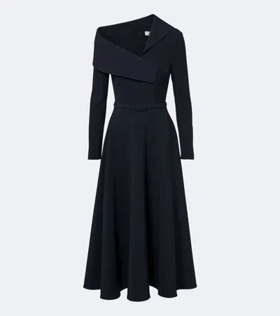 Safiyaa Asymmetric Crêpe Cocktail Dress In Blue