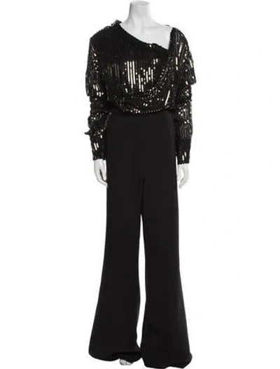 Pre-owned Safiyaa Asymmetrical Jumpsuit In Multi