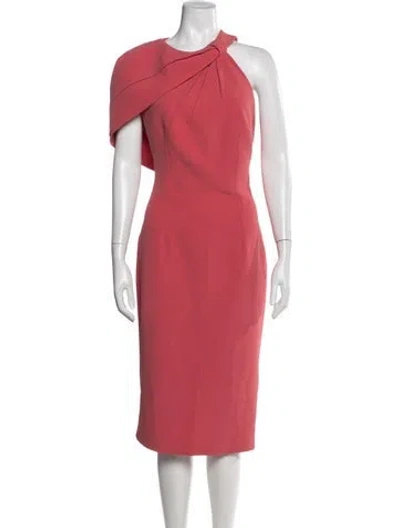 Pre-owned Safiyaa Asymmetrical Knee-length Dress In Pink