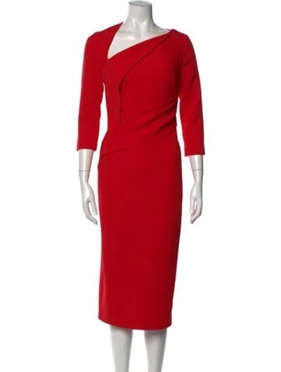 Pre-owned Safiyaa Asymmetrical Knee-length Dress In Red