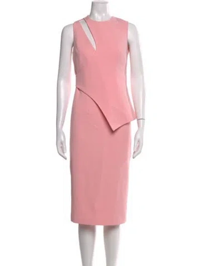 Pre-owned Safiyaa Asymmetrical Knee-length Dress W/ Tags In Pink