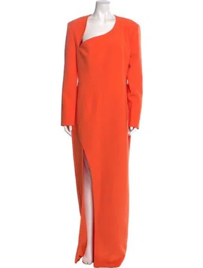 Pre-owned Safiyaa Asymmetrical Long Dress W/ Tags In Orange