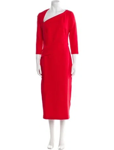 Pre-owned Safiyaa Asymmetrical Long Dress W/ Tags In Red