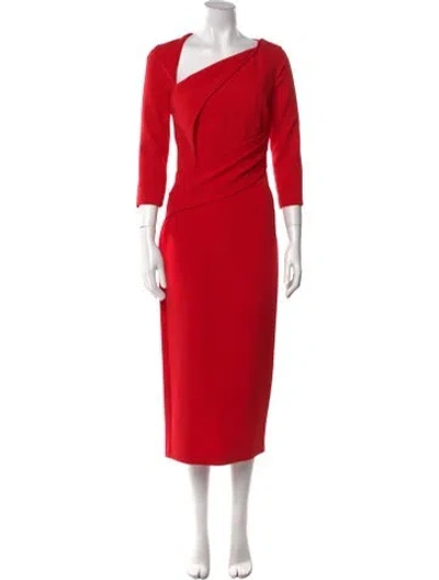Pre-owned Safiyaa Asymmetrical Long Dress W/ Tags In Red