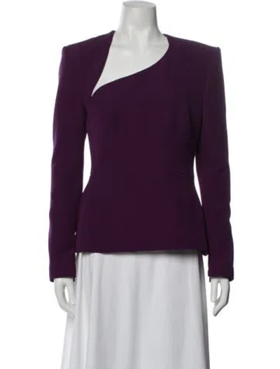 Pre-owned Safiyaa Asymmetrical Long Sleeve Top W/ Tags In Purple