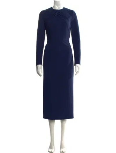 Pre-owned Safiyaa Asymmetrical Midi Length Dress In Blue