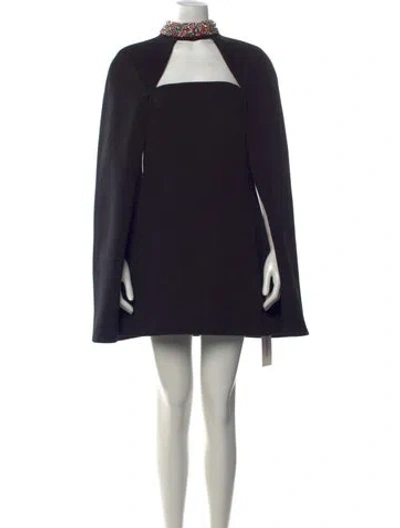 Pre-owned Safiyaa Asymmetrical Mini Dress In Black