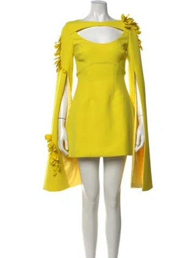 Pre-owned Safiyaa Asymmetrical Mini Dress W/ Tags In Yellow