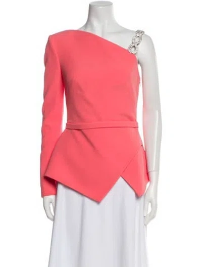 Pre-owned Safiyaa Asymmetrical Sleeveless Blouse In Pink