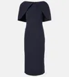 Safiyaa Barb Draped Crêpe Midi Dress In Midnight Navy