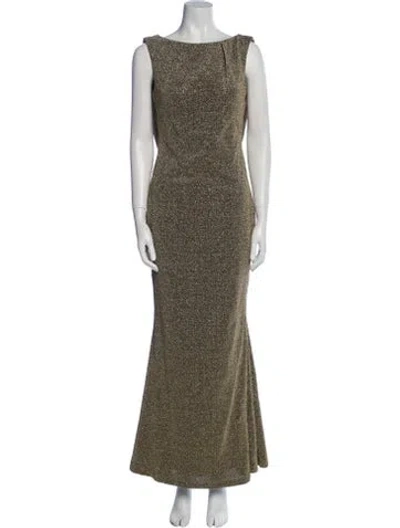 Pre-owned Safiyaa Bateau Neckline Long Dress