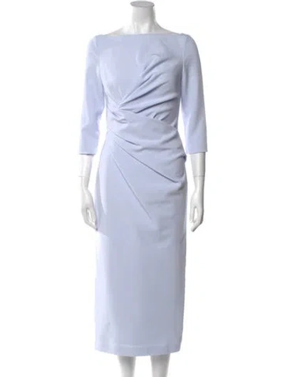Pre-owned Safiyaa Bateau Neckline Long Dress In Blue