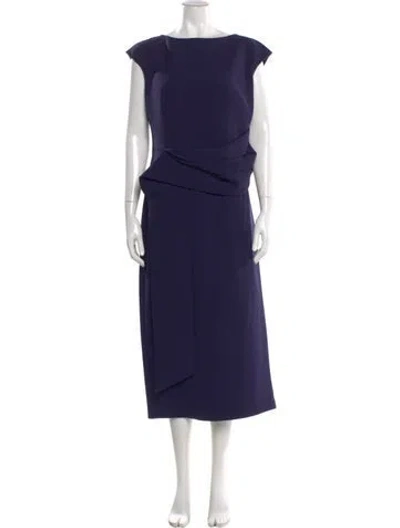 Pre-owned Safiyaa Bateau Neckline Long Dress In Blue