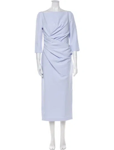 Pre-owned Safiyaa Bateau Neckline Long Dress In Purple