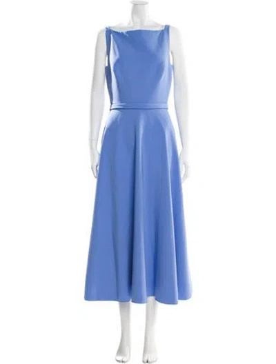 Pre-owned Safiyaa Bateau Neckline Long Dress W/ Tags In Blue