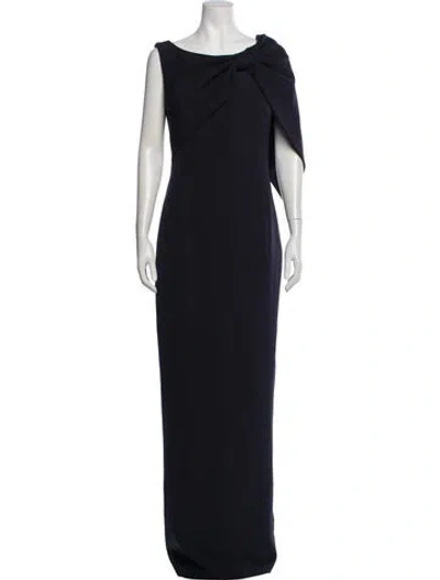 Pre-owned Safiyaa Bateau Neckline Long Dress W/ Tags In Blue