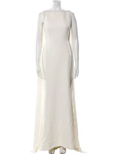 Pre-owned Safiyaa Bateau Neckline Long Dress W/ Tags In Brown