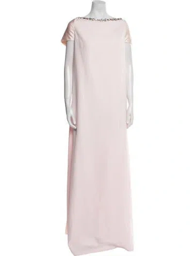 Pre-owned Safiyaa Bateau Neckline Long Dress W/ Tags In Pink