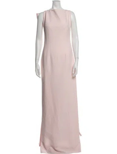 Pre-owned Safiyaa Bateau Neckline Long Dress W/ Tags In Pink