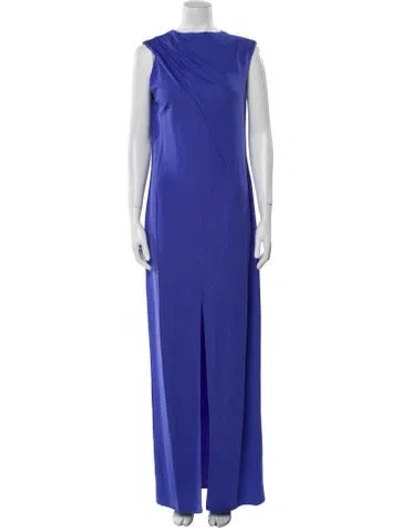 Pre-owned Safiyaa Bateau Neckline Long Dress W/ Tags In Purple