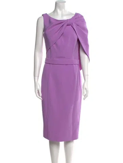 Pre-owned Safiyaa Bateau Neckline Midi Length Dress W/ Tags In Purple