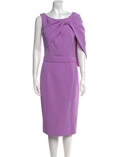 Pre-owned Safiyaa Bateau Neckline Midi Length Dress W/ Tags In Purple