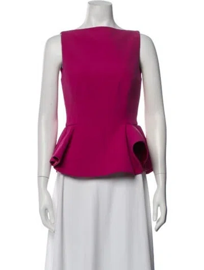 Pre-owned Safiyaa Bateau Neckline Sleeveless Top W/ Tags In Pink