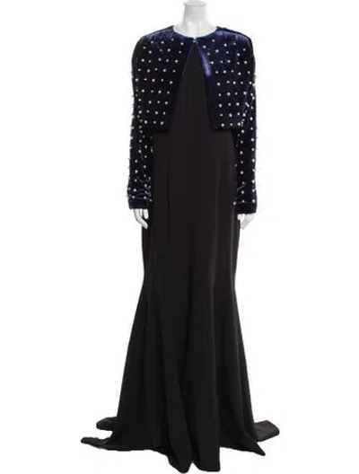 Pre-owned Safiyaa Beaded Accents Dress Set In Multi