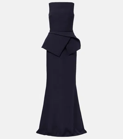 Safiyaa Belted Crepe Gown