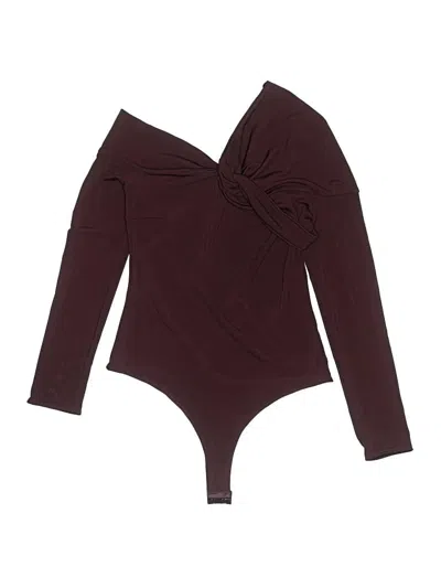 Pre-owned Safiyaa Bodysuit In Burgundy