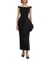 Safiyaa Bree Draped Midi Dress In Black