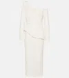 Safiyaa Bridal Asymmetric Midi Dress In White
