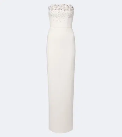 Safiyaa Bridal Azrael Floral-appliqué Gown In White