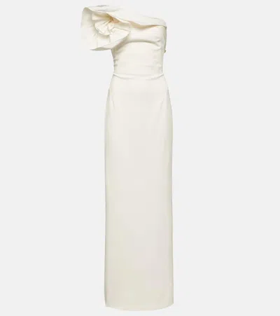 Safiyaa Bridal Briannie Crêpe And Faille Gown In White