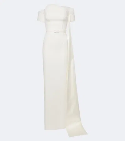 Safiyaa Bridal Giorgia Crêpe Gown In White