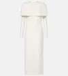 SAFIYAA BRIDAL GULLU CAPED CRÊPE MIDI DRESS