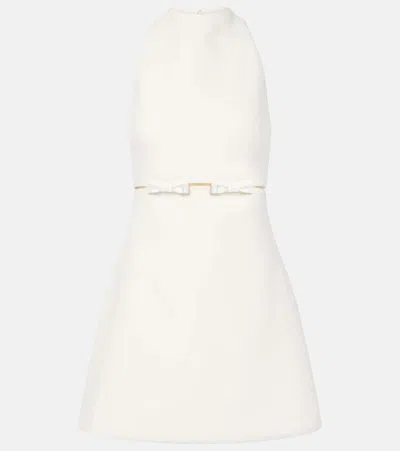 Safiyaa Bridal Jalie Bow-detail Crêpe Minidress In Ivory With Ivory