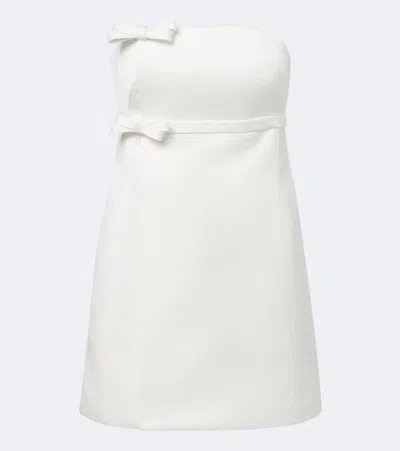 Safiyaa Bridal Leera Bow-detail Crêpe Minidress In White