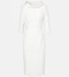 Safiyaa Bridal Meryl Crêpe Midi Dress In White