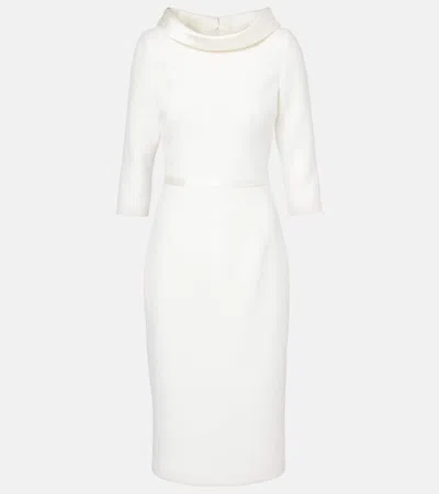 Safiyaa Bridal Meryl Crêpe Midi Dress In White