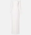 Safiyaa Bridal Off-shoulder Crêpe Gown In White