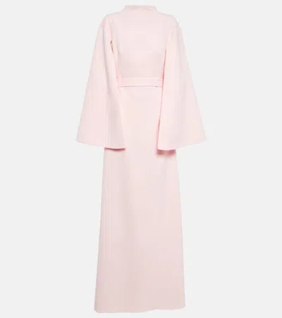 Safiyaa Cape-detail Crêpe Gown In Pale Pink/pale Pink