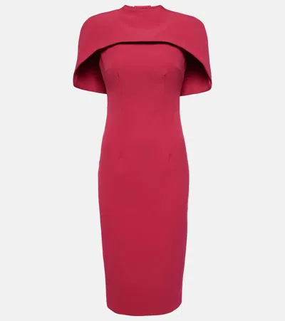 Safiyaa Caped Midi Dress In Pink