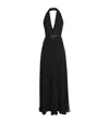 Safiyaa Chiffon Belted Morgana Gown In Brown