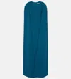 Safiyaa Cinza Caped Crêpe Gown In Blue