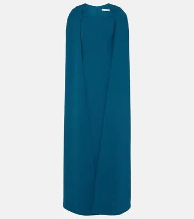 Safiyaa Cinza Caped Crêpe Gown In Blue