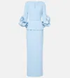 Safiyaa Clemence Ruffled Crêpe Gown In Blue
