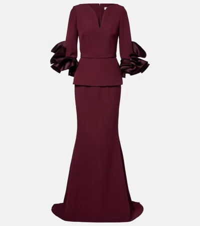 Safiyaa Clemenza Crêpe Gown In Brown