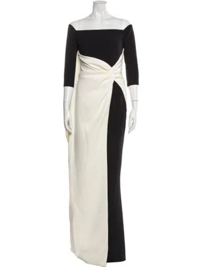 Pre-owned Safiyaa Colorblock Pattern Bateau Neckline Jumpsuit In Neutral